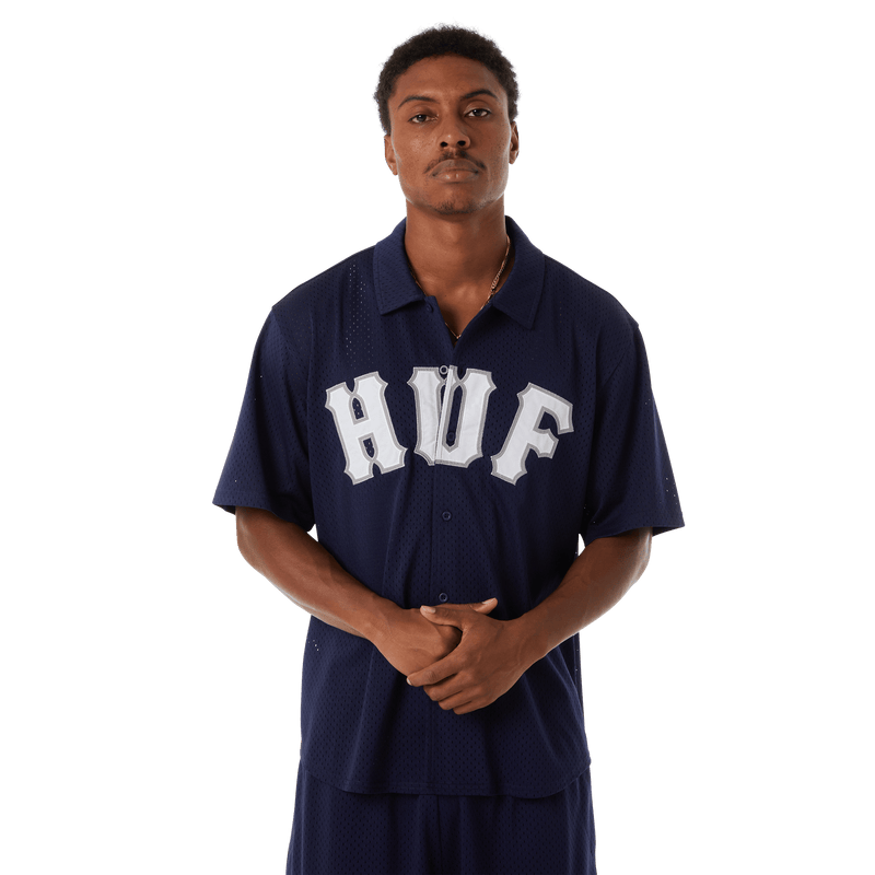 HUF Arch Mesh Button Up Navy