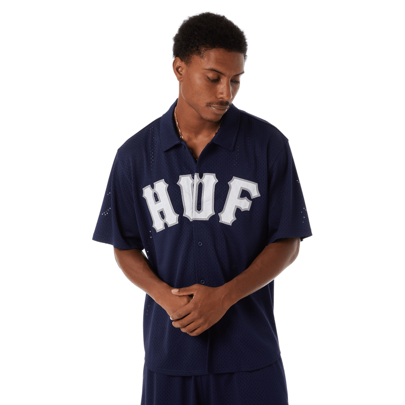 HUF Arch Mesh Button Up Navy