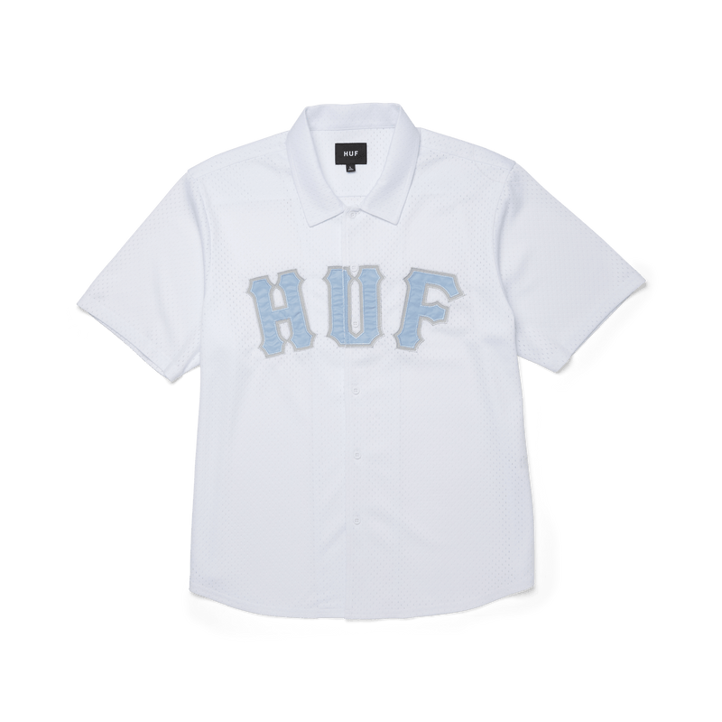 HUF Arch Mesh Button Up White
