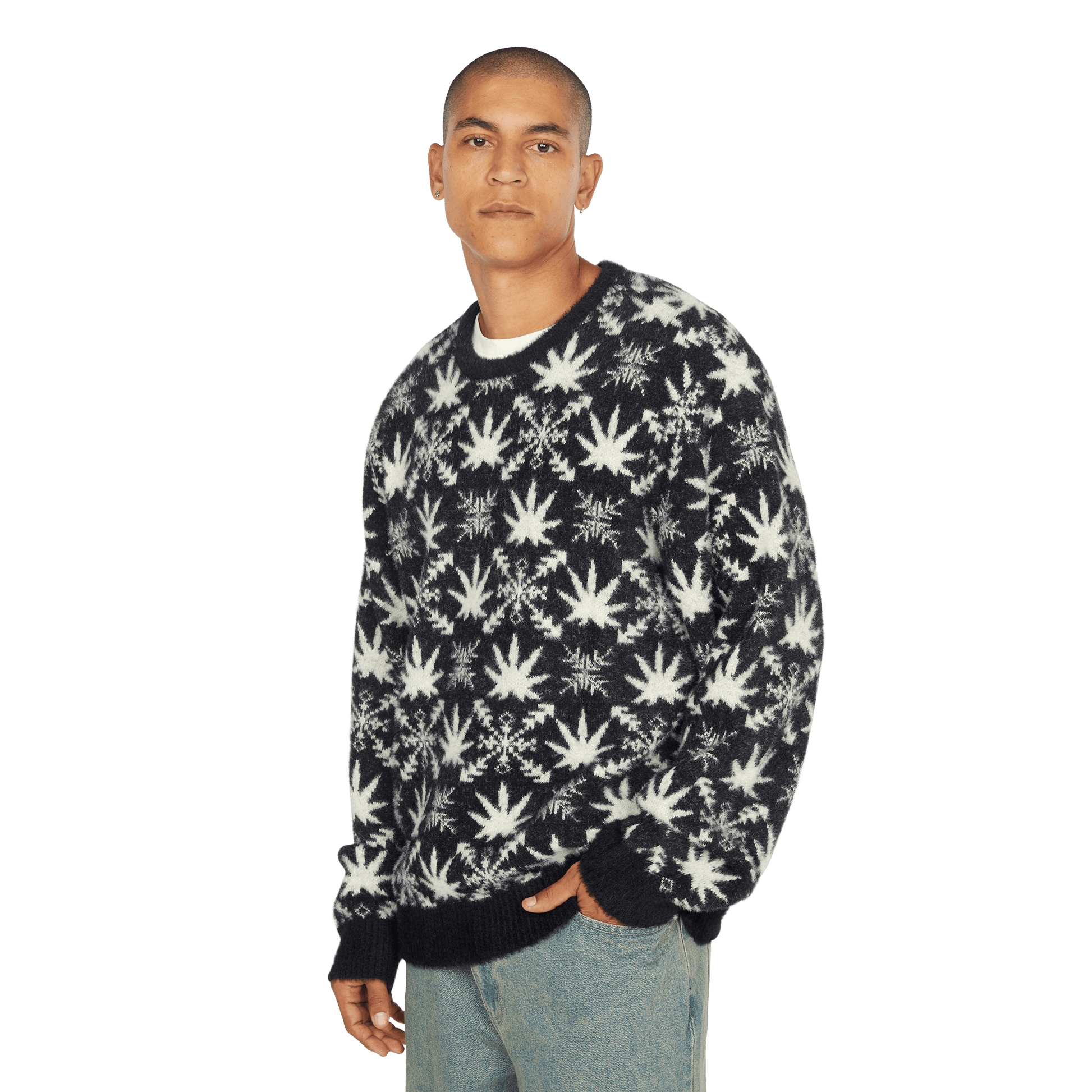 Huf Arctic Plantlife Crewneck Sweater Black