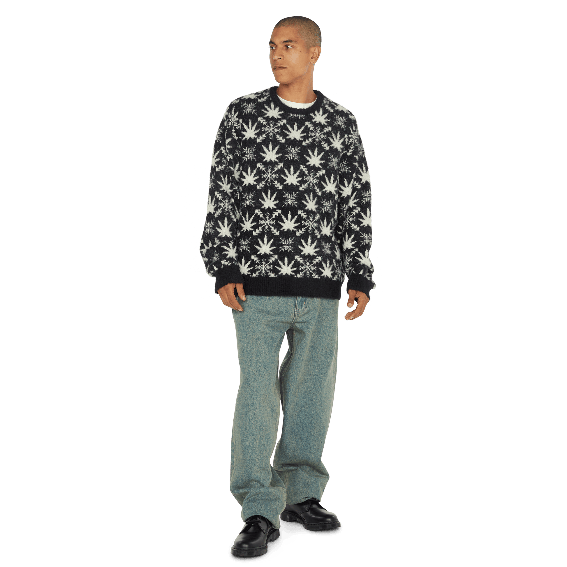 Huf Arctic Plantlife Crewneck Sweater Black