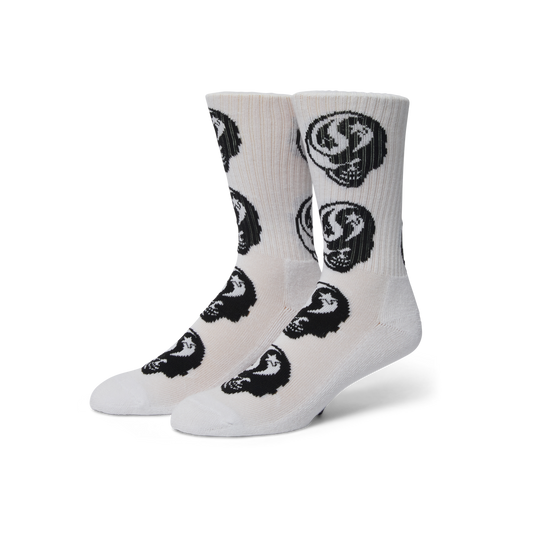 Huf Astral Skull Crew Sock White