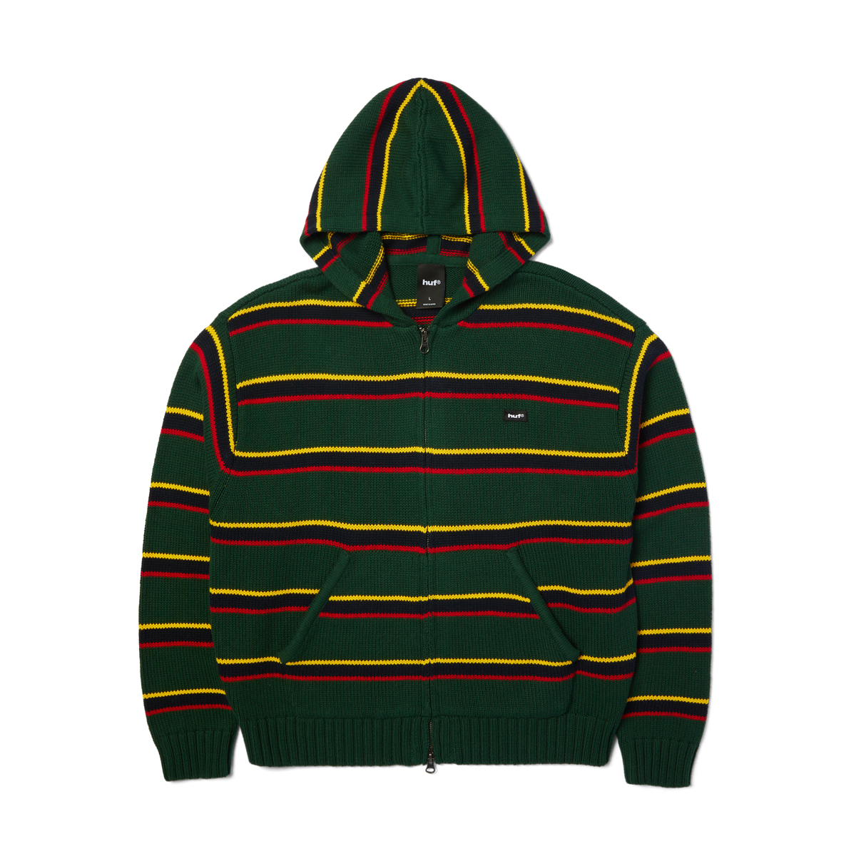 HUF Banks Full-Zip Striped Hoodie Sycamore