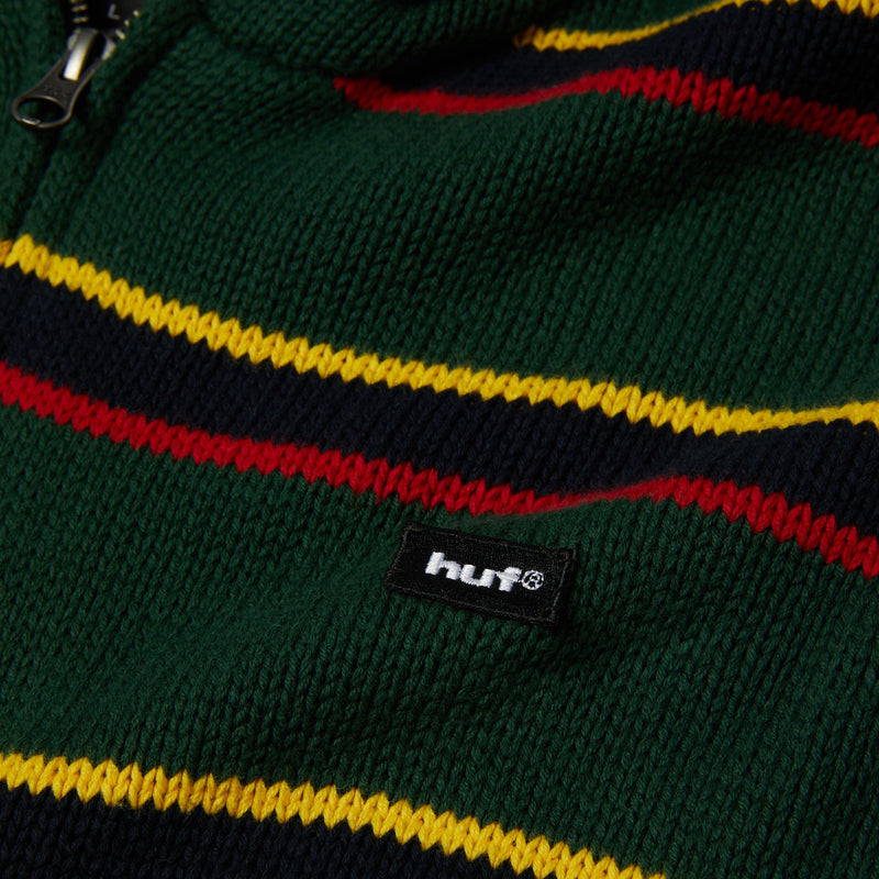 HUF Banks Full-Zip Striped Hoodie Sycamore