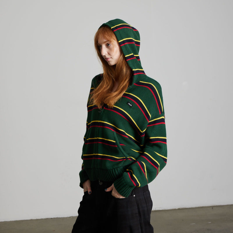 HUF Banks Full-Zip Striped Hoodie Sycamore