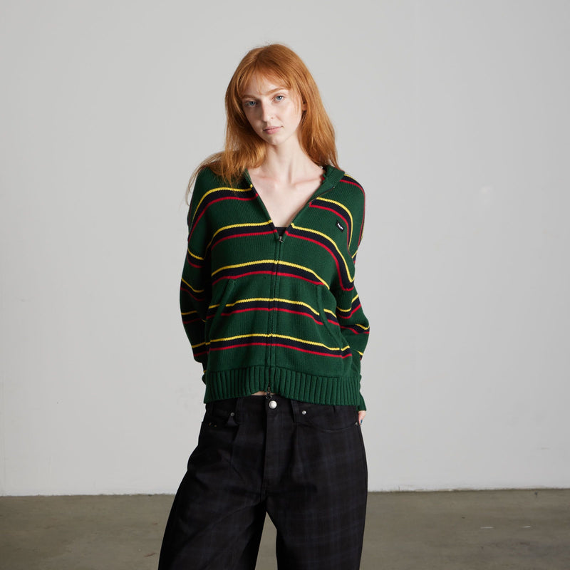 HUF Banks Full-Zip Striped Hoodie Sycamore