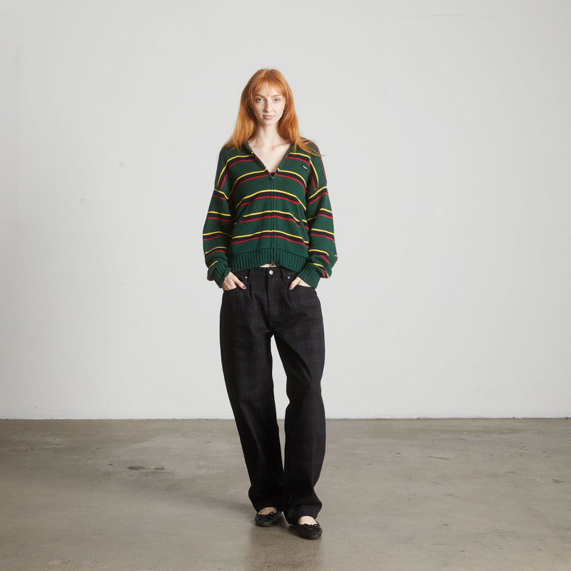 HUF Banks Full-Zip Striped Hoodie Sycamore