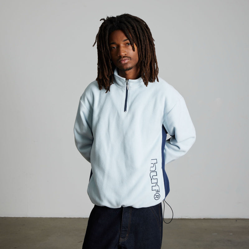 HUF Basecamp Quarter-Zip Polar Fleece Sky Blue