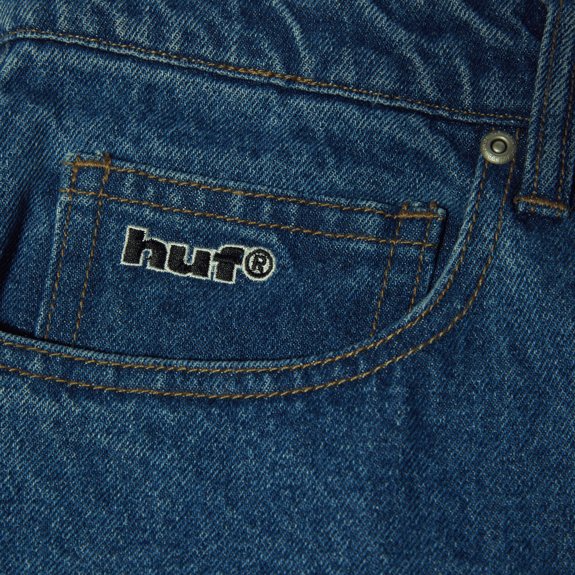 Huf Basic Ass Jeans Stone Wash Indigo