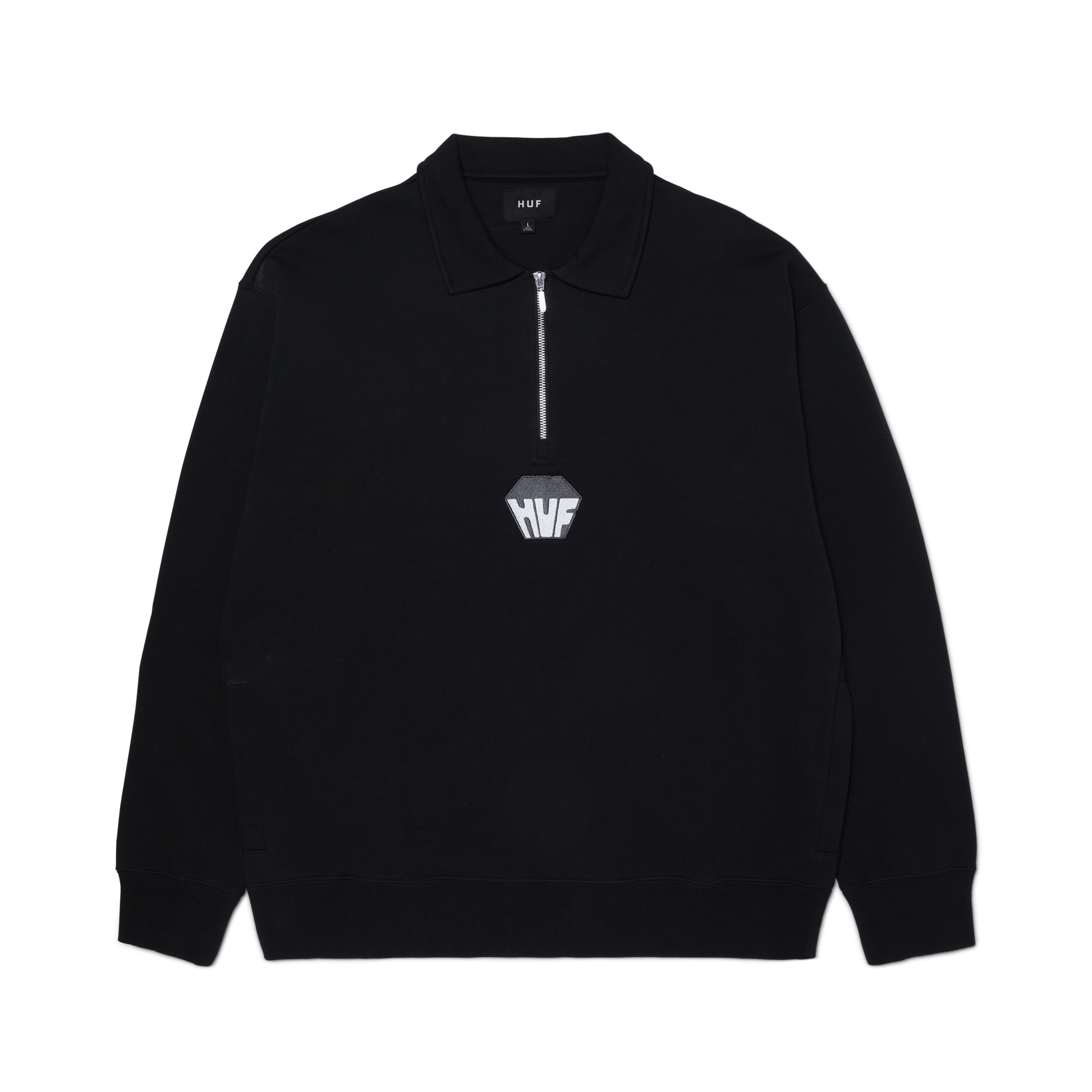 HUF Big Block 1/4 Zip French Terry Black
