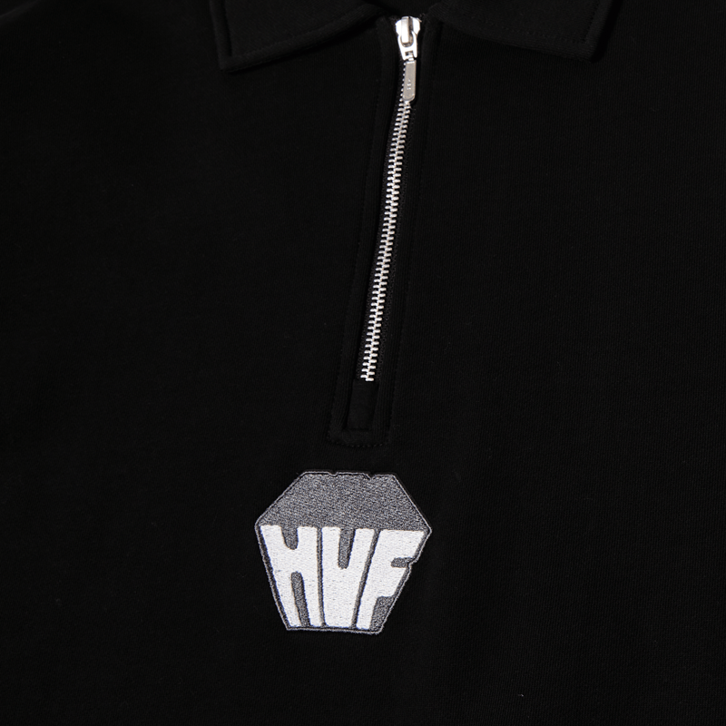 HUF Big Block 1/4 Zip French Terry Black