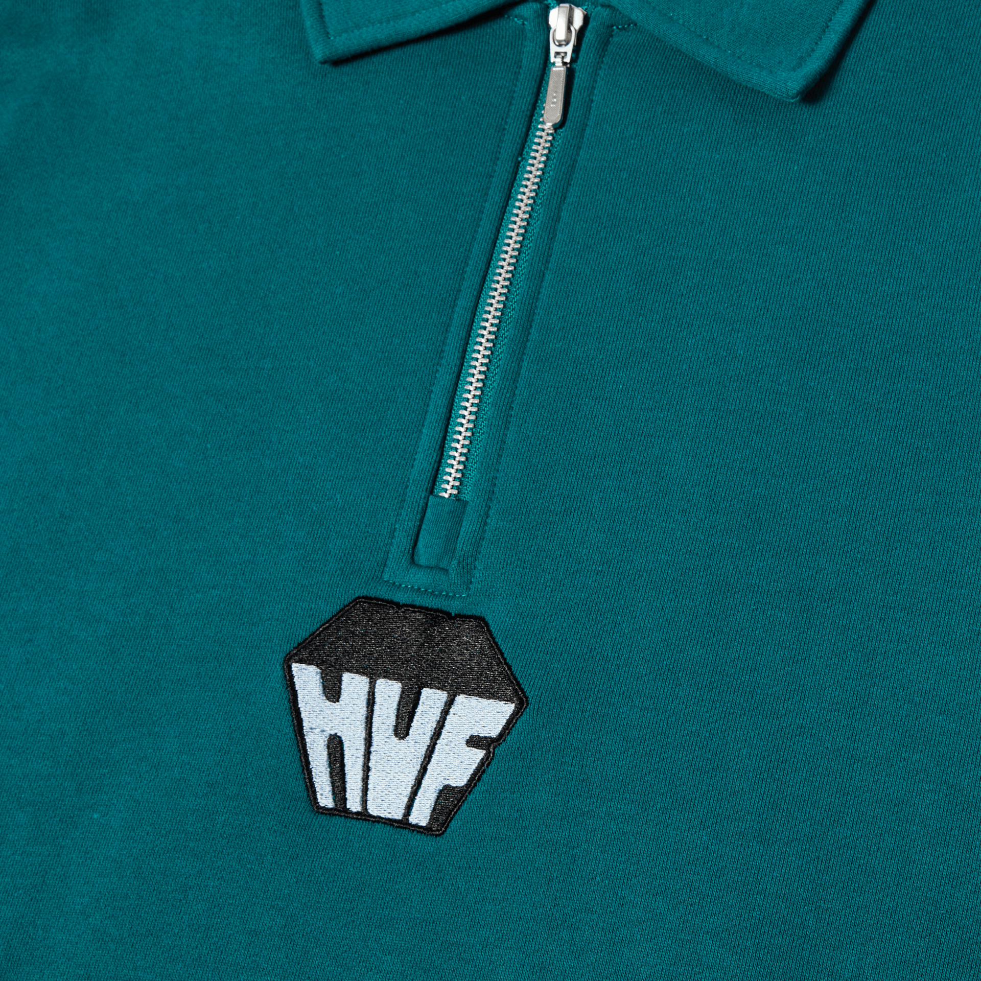 HUF Big Block 1/4 Zip French Terry Sea Green