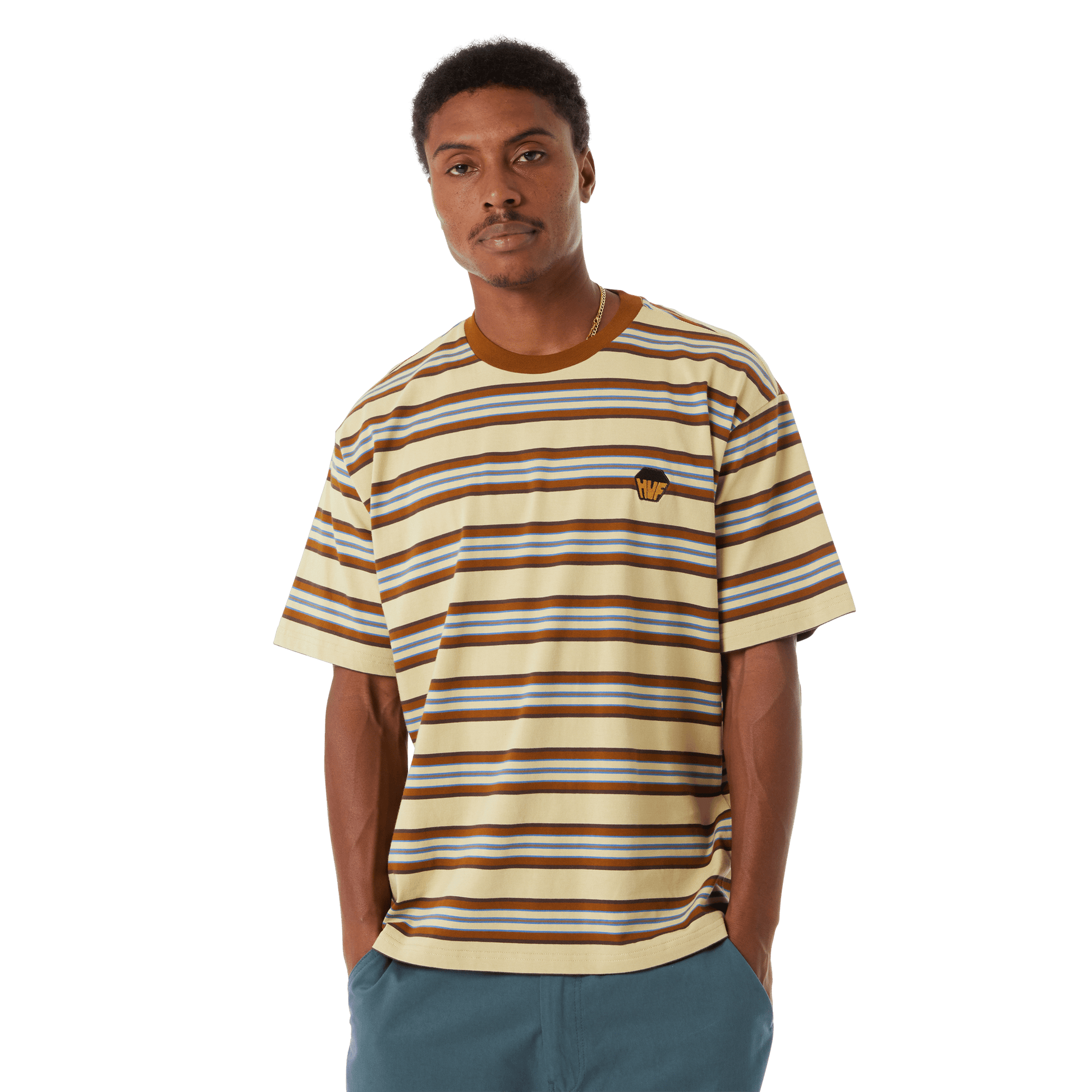 HUF Big Block Stripe Boxy Top Clay