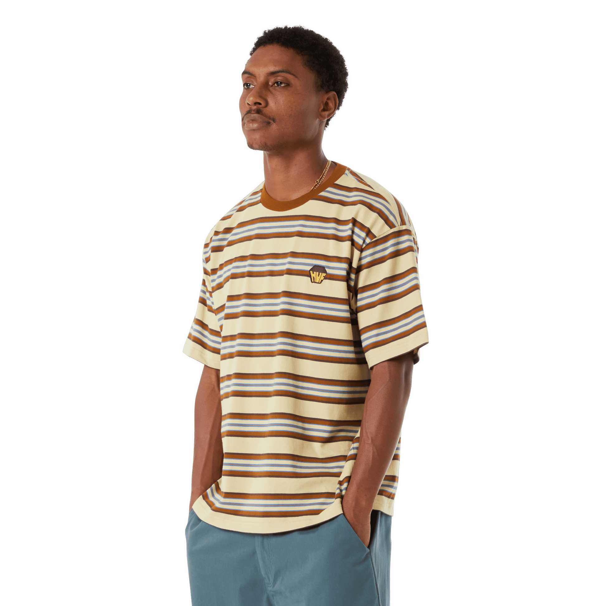 HUF Big Block Stripe Boxy Top Clay