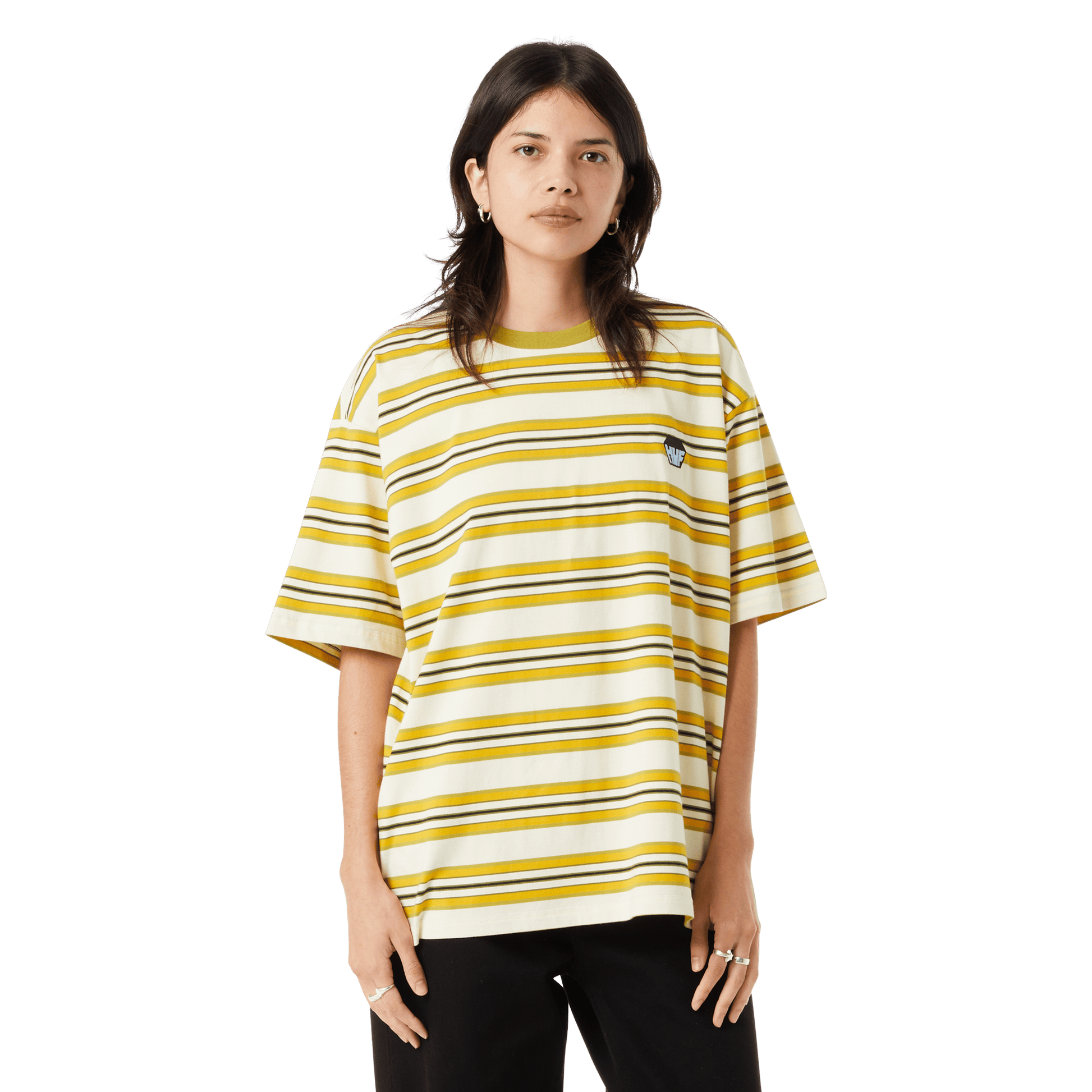 HUF Big Block Stripe Boxy Top Pale Yellow