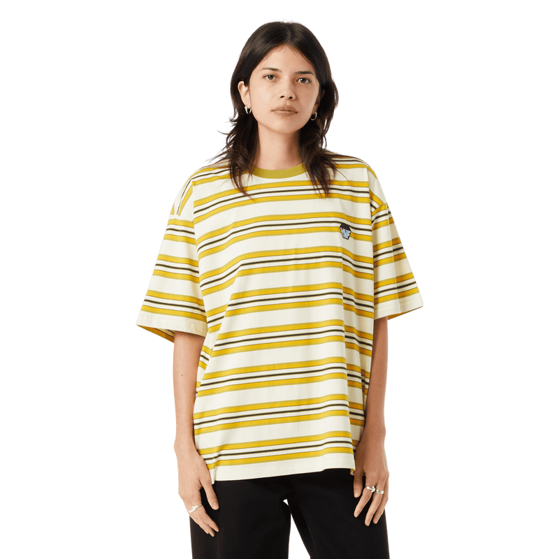 HUF Big Block Stripe Boxy Top Pale Yellow