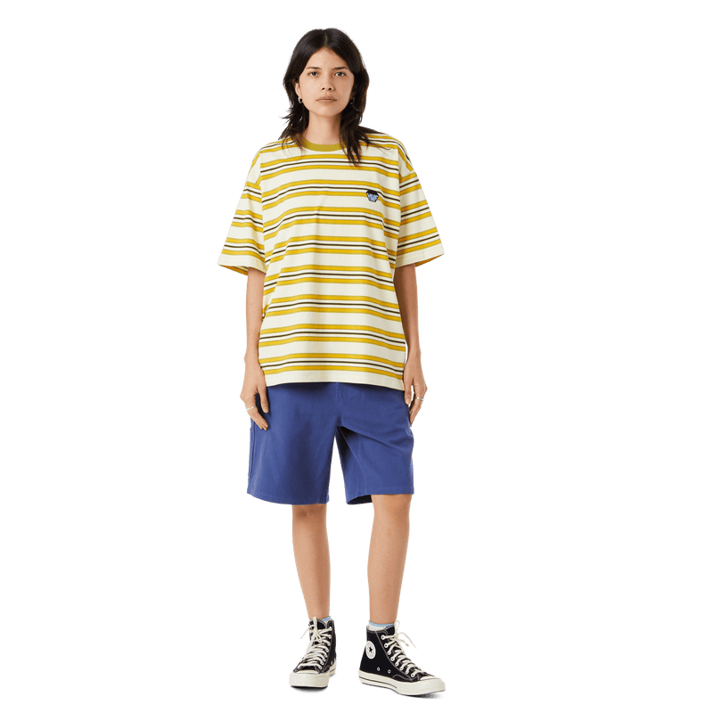 HUF Big Block Stripe Boxy Top Pale Yellow