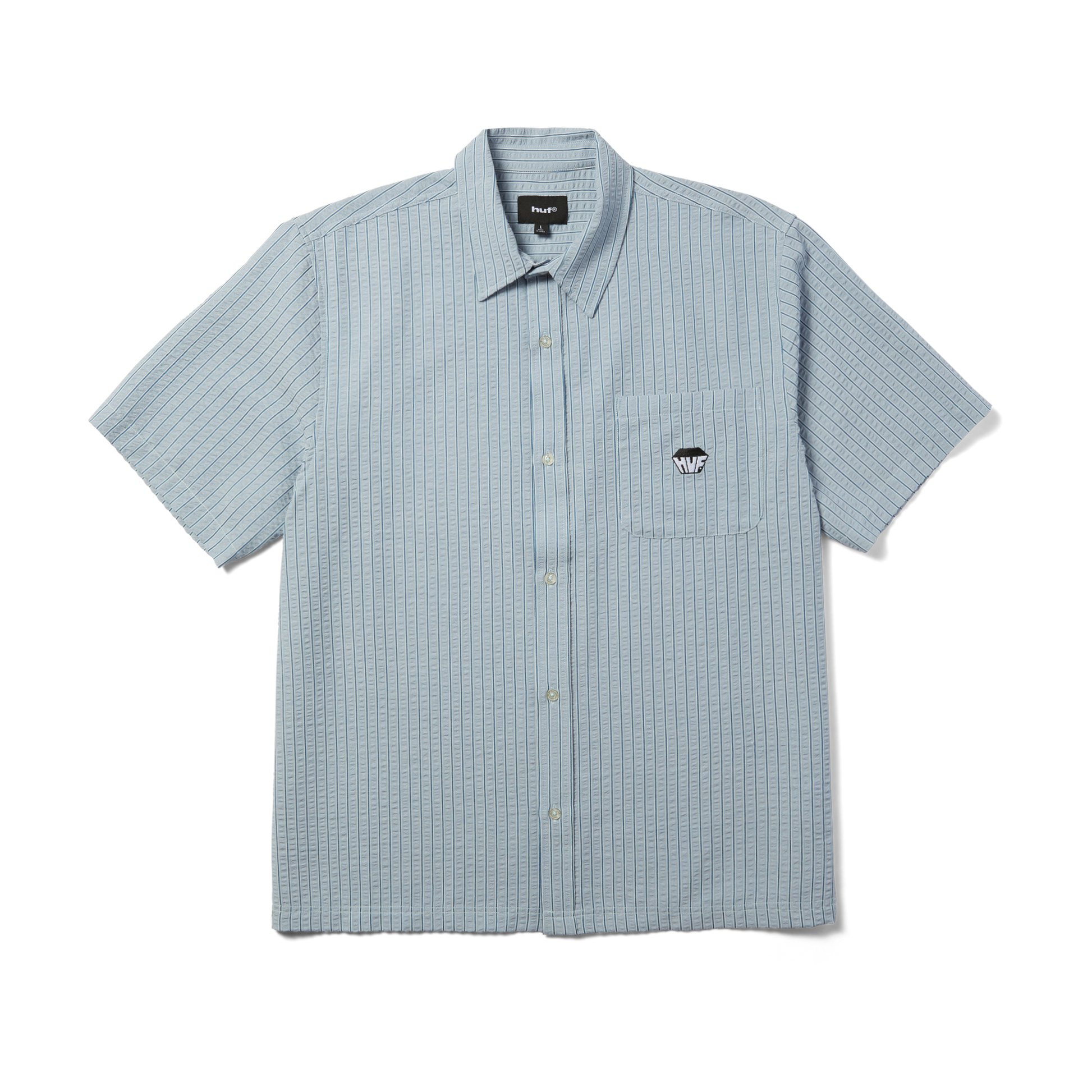 HUF Big Block Striped Shirt Light Blue