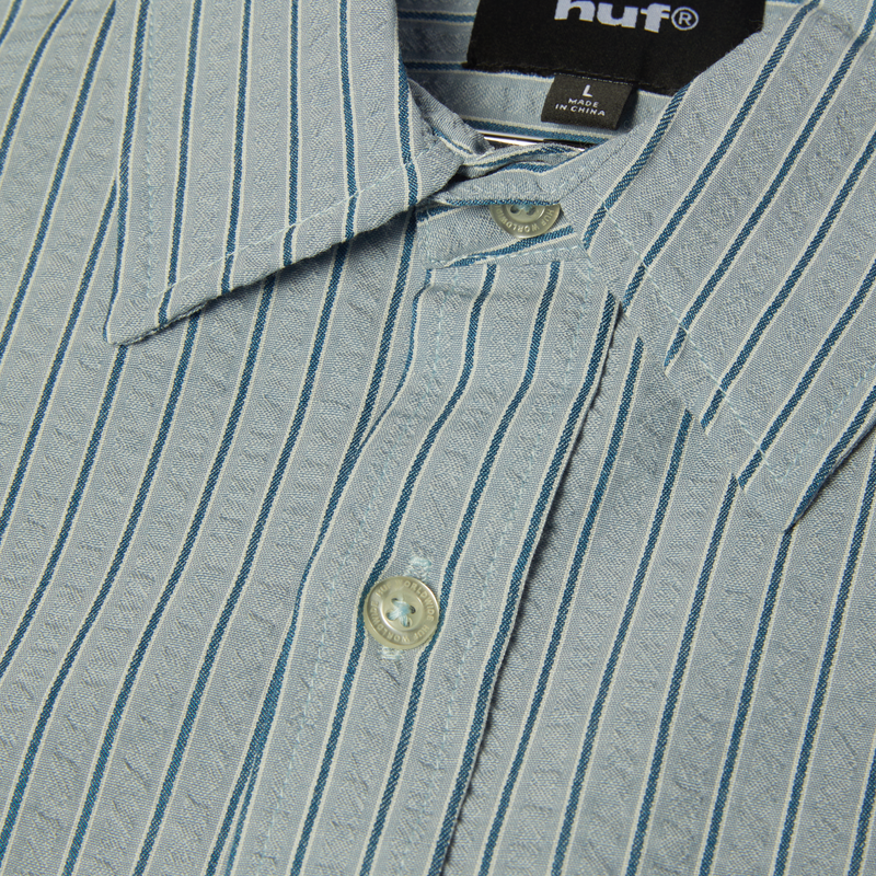 HUF Big Block Striped Shirt Light Blue