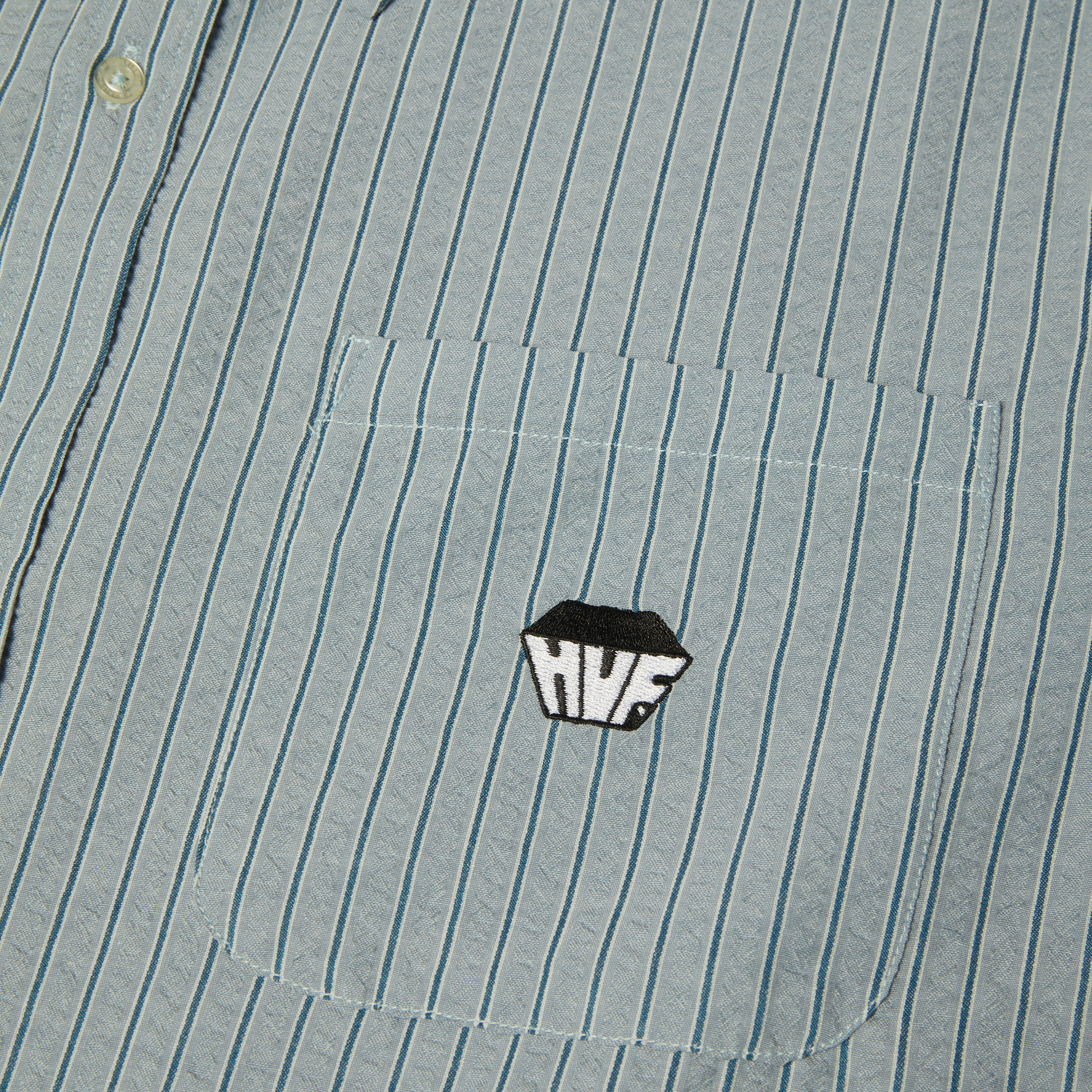 HUF Big Block Striped Shirt Light Blue