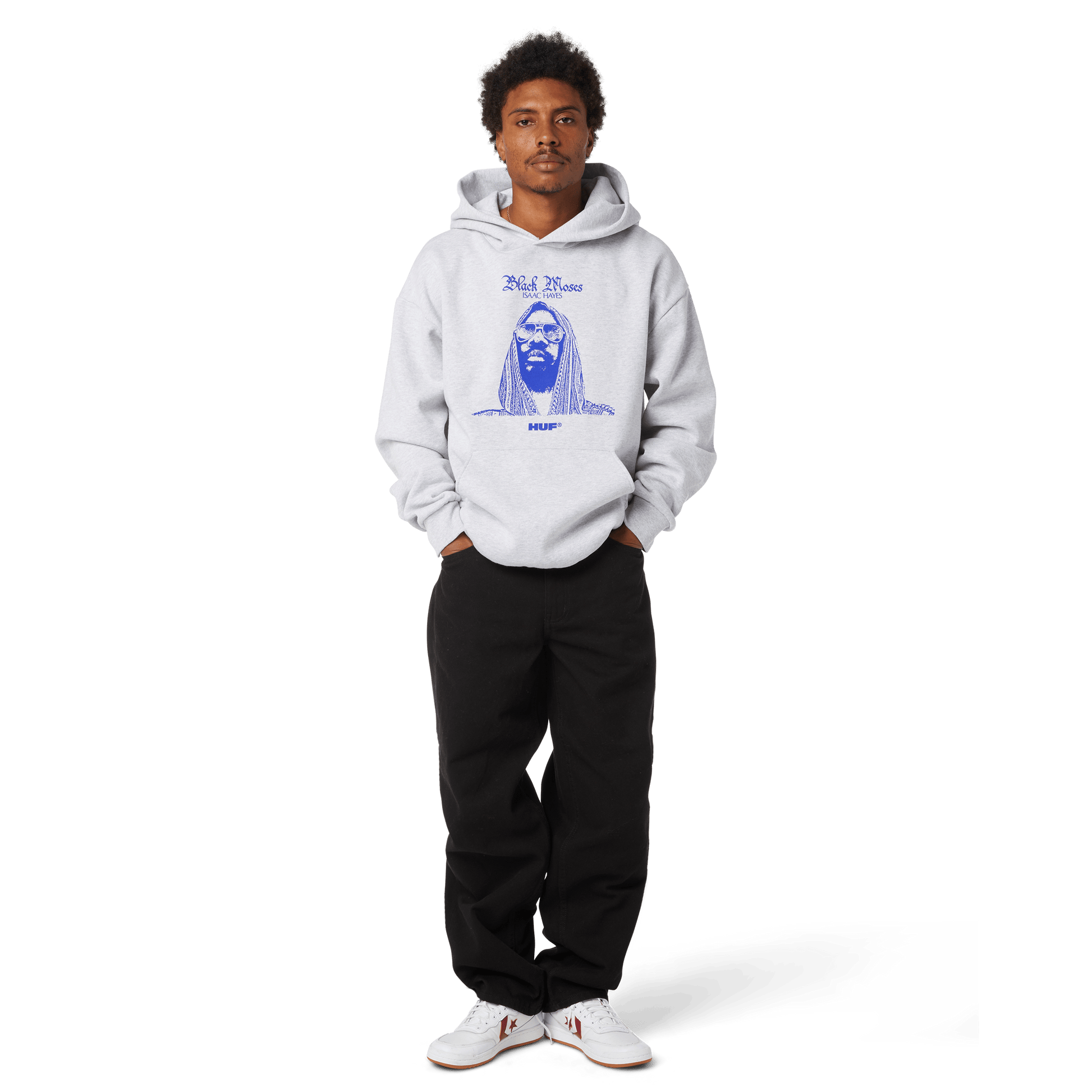HUF Black Moses Heavyweight Pullover Hoodie Ash
