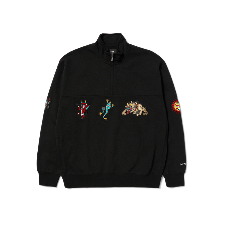 HUF Bledsoe Quarter Zip Fleece Black