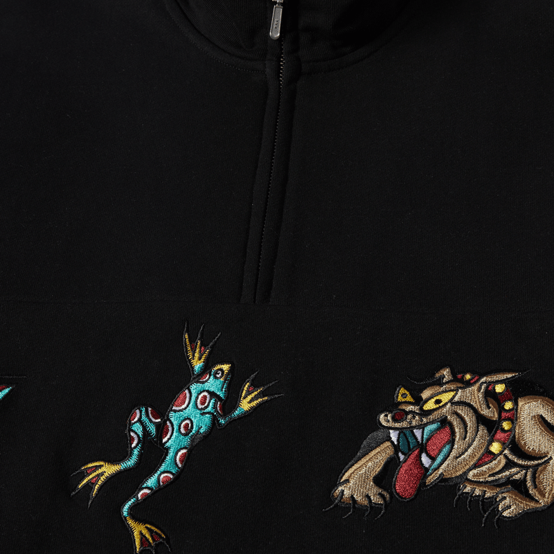 HUF Bledsoe Quarter Zip Fleece Black