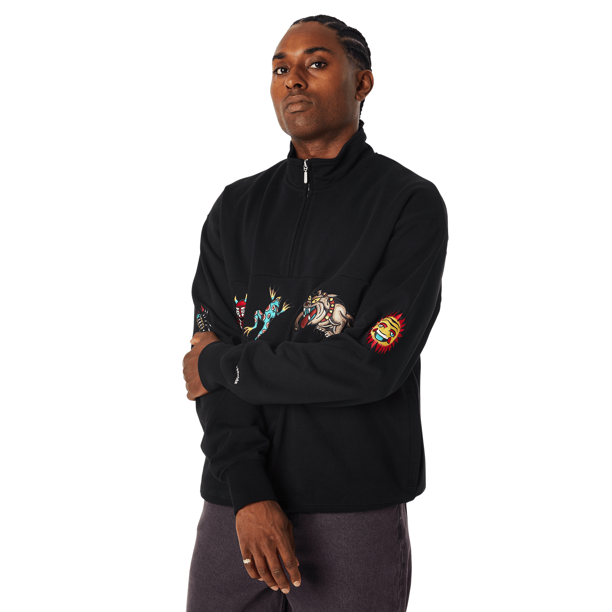 HUF Bledsoe Quarter Zip Fleece Black