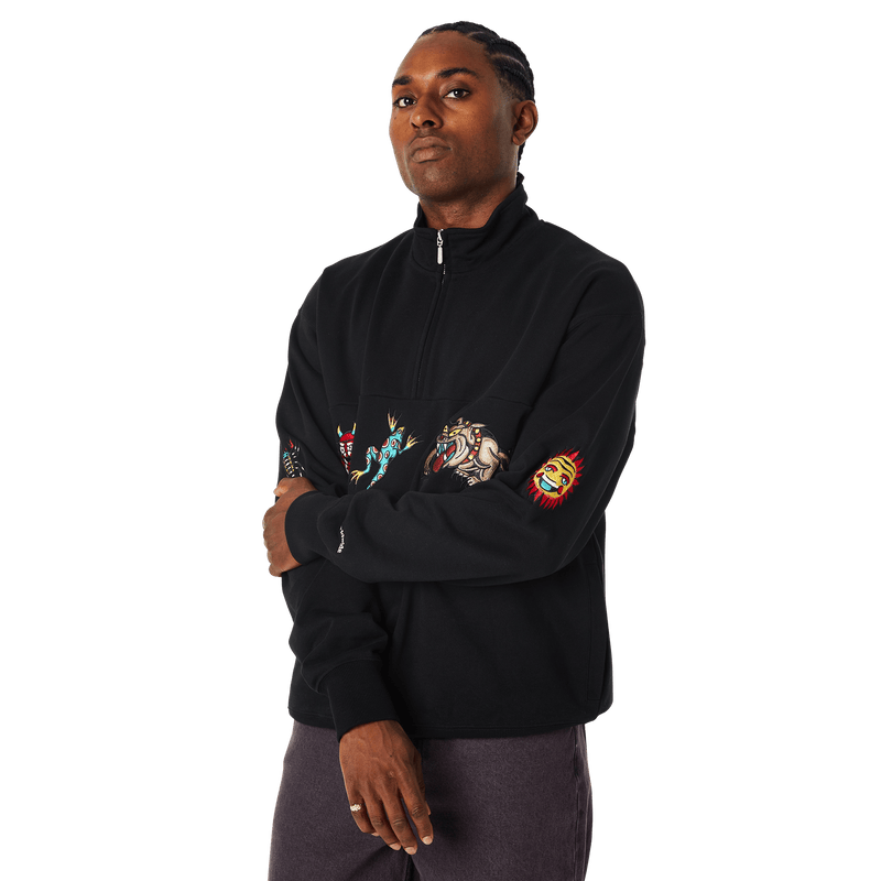 HUF Bledsoe Quarter Zip Fleece Black