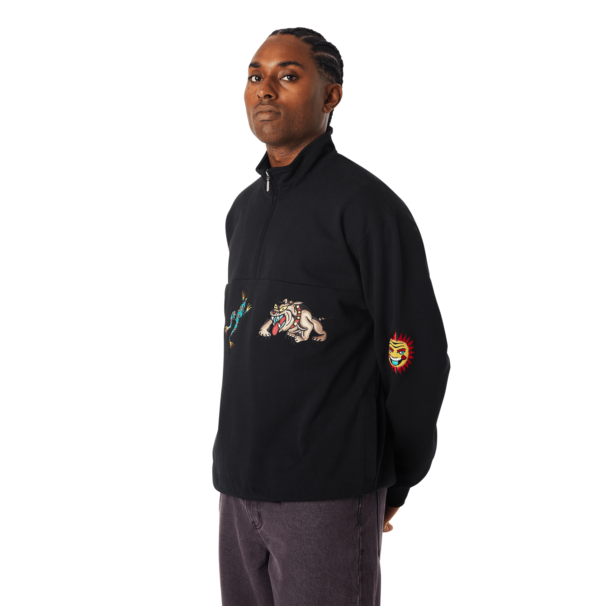 HUF Bledsoe Quarter Zip Fleece Black