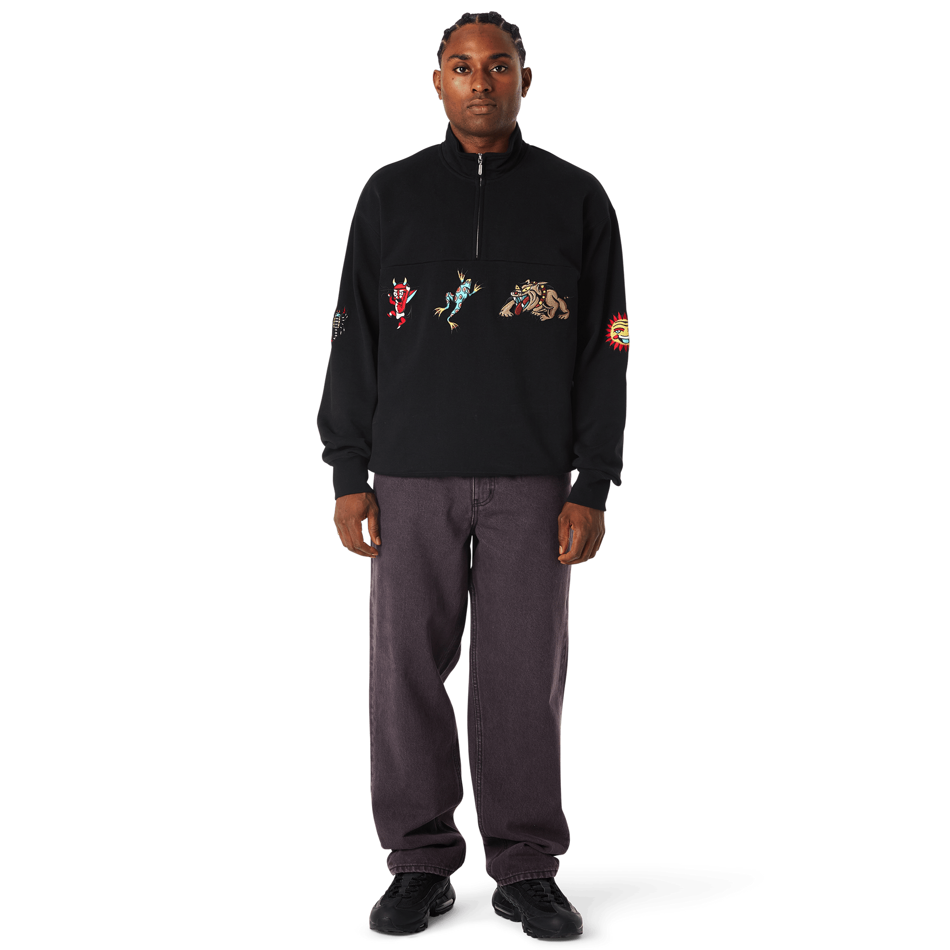 HUF Bledsoe Quarter Zip Fleece Black