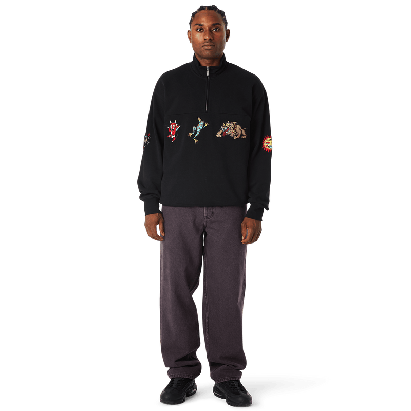 HUF Bledsoe Quarter Zip Fleece Black