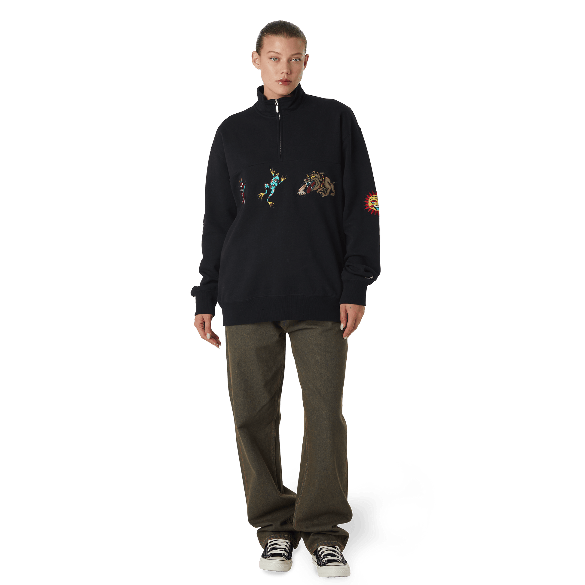 HUF Bledsoe Quarter Zip Fleece Black