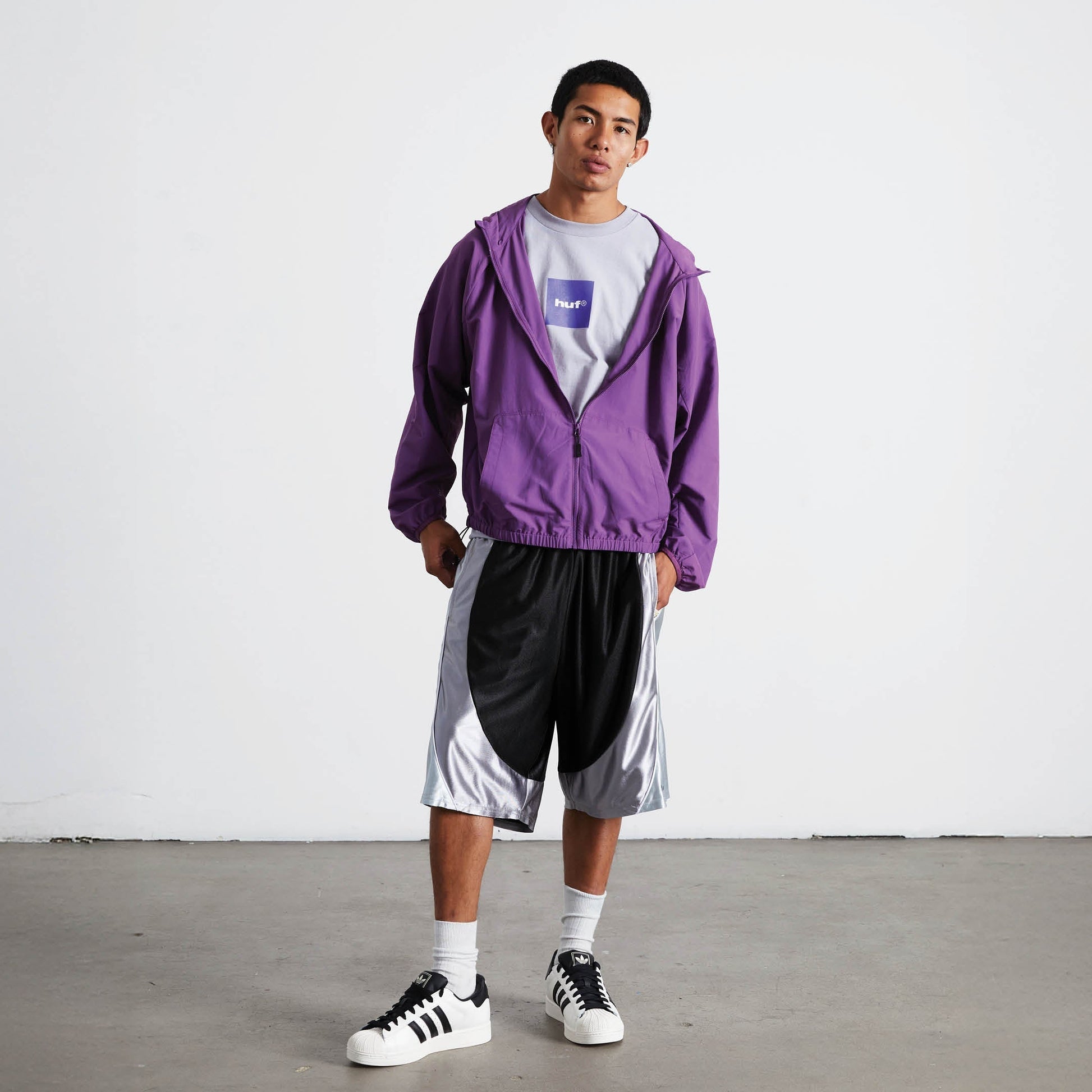 HUF 89 Lightweight Shell Jacket Berry