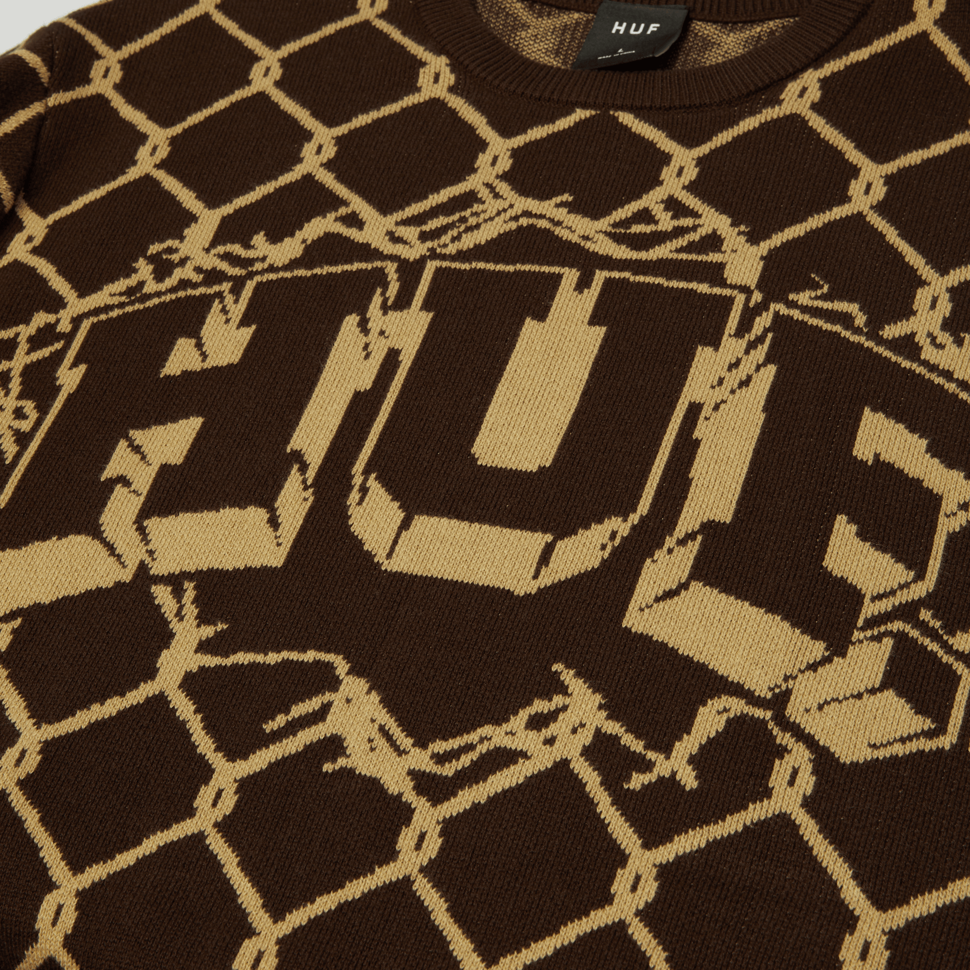 HUF Breakthrough Crewneck Sweater Bison