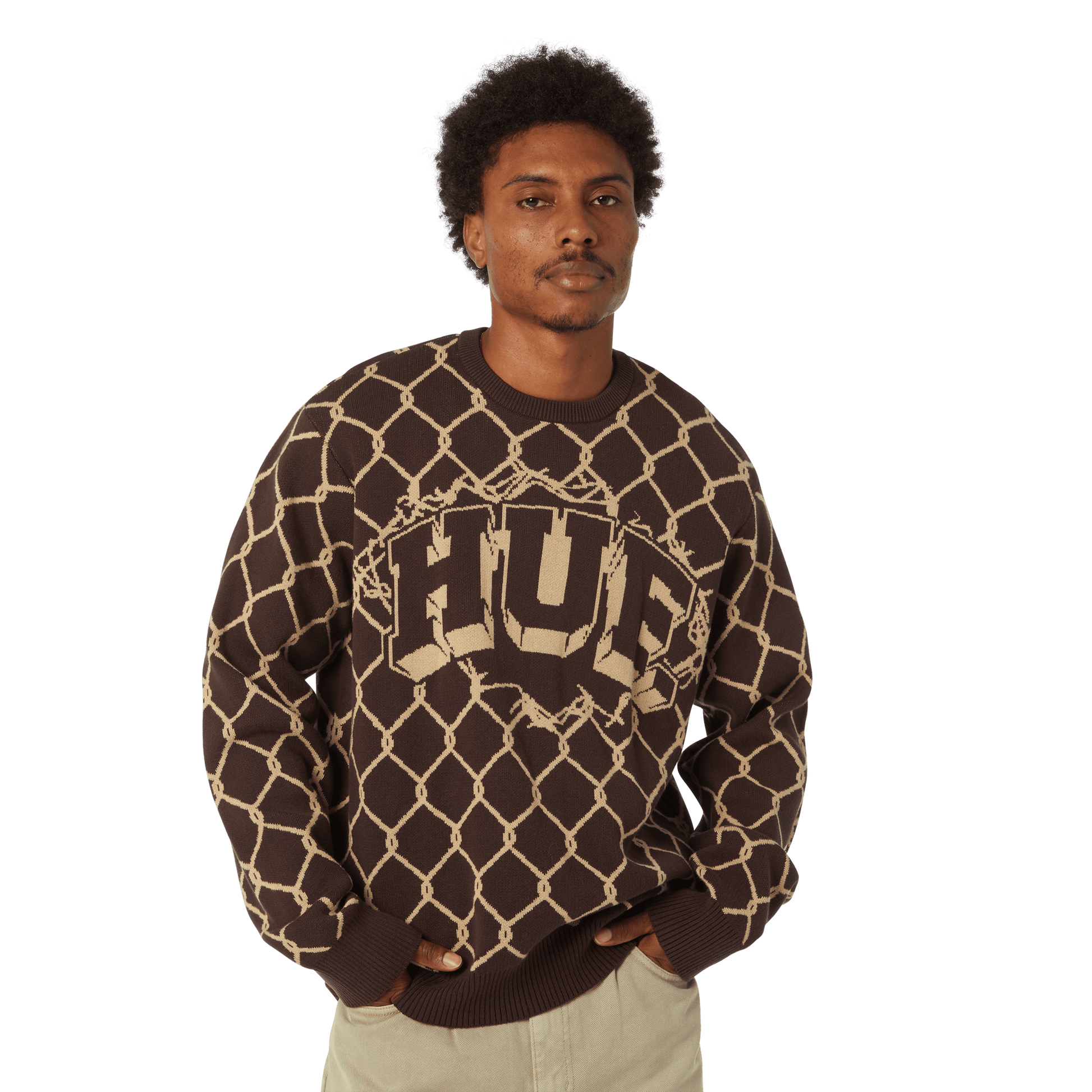HUF Breakthrough Crewneck Sweater Bison