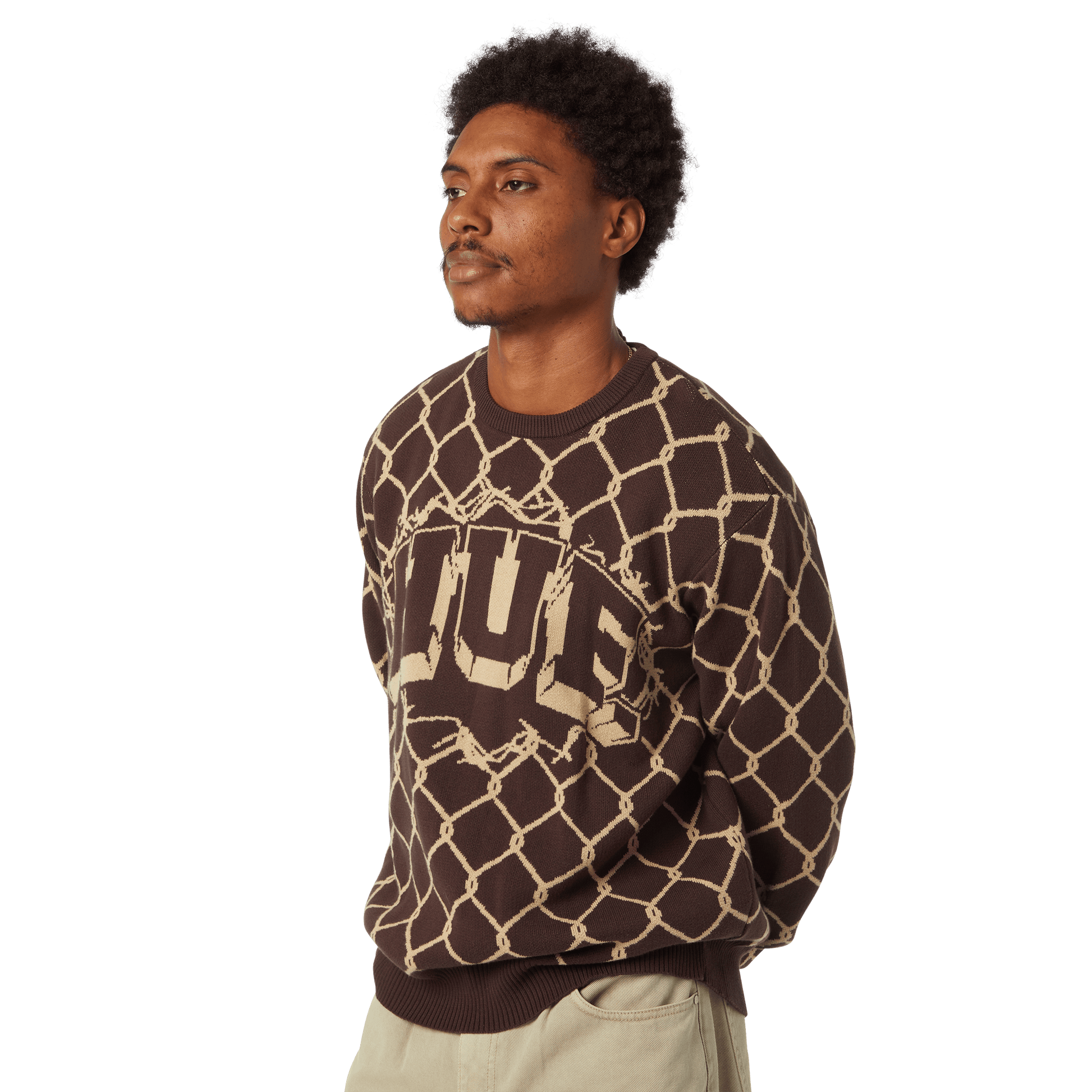 HUF Breakthrough Crewneck Sweater Bison