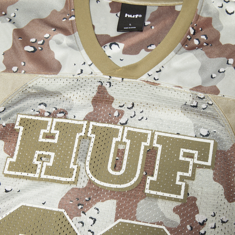 HUF Camo Football Jersey Brown