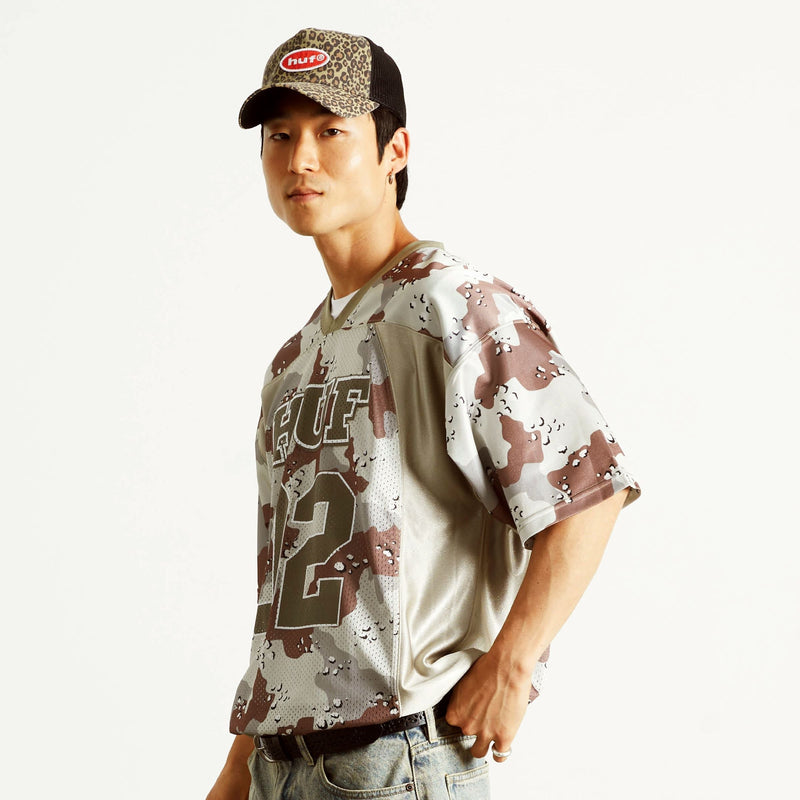 HUF Camo Football Jersey Brown