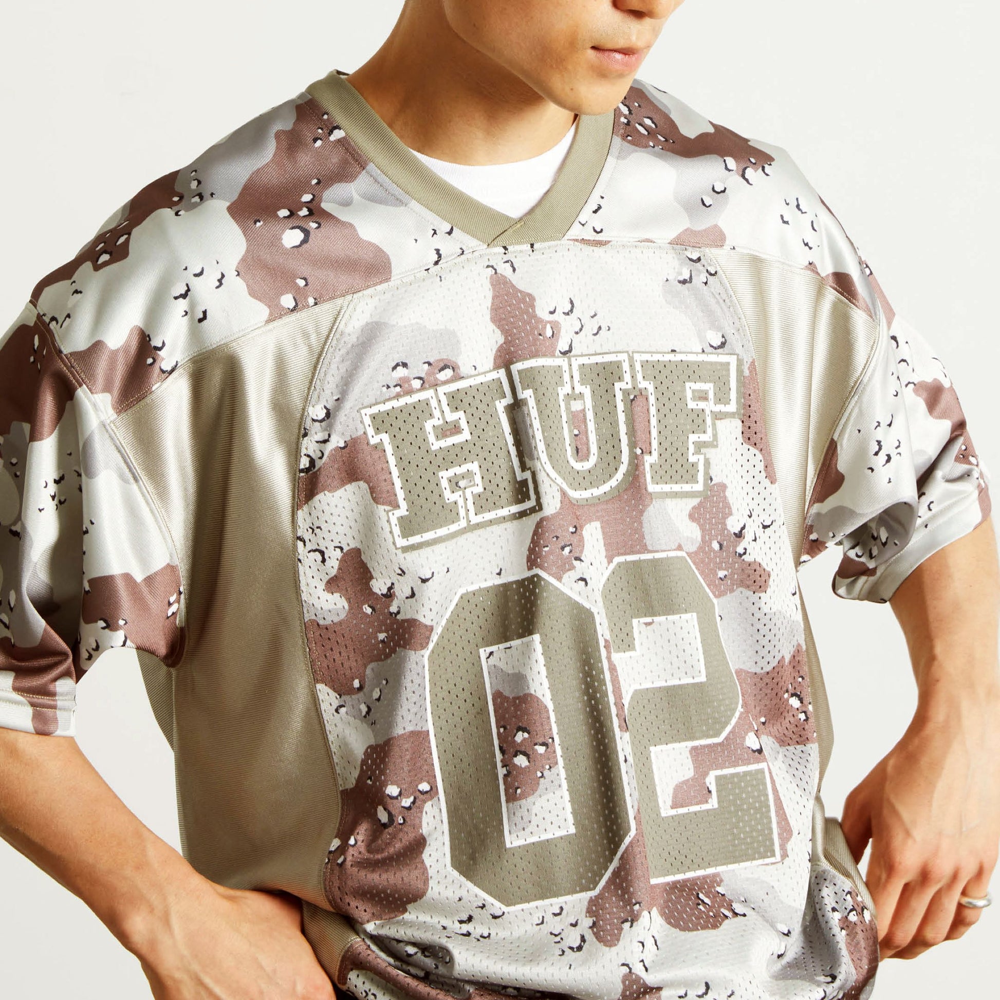 HUF Camo Football Jersey Brown