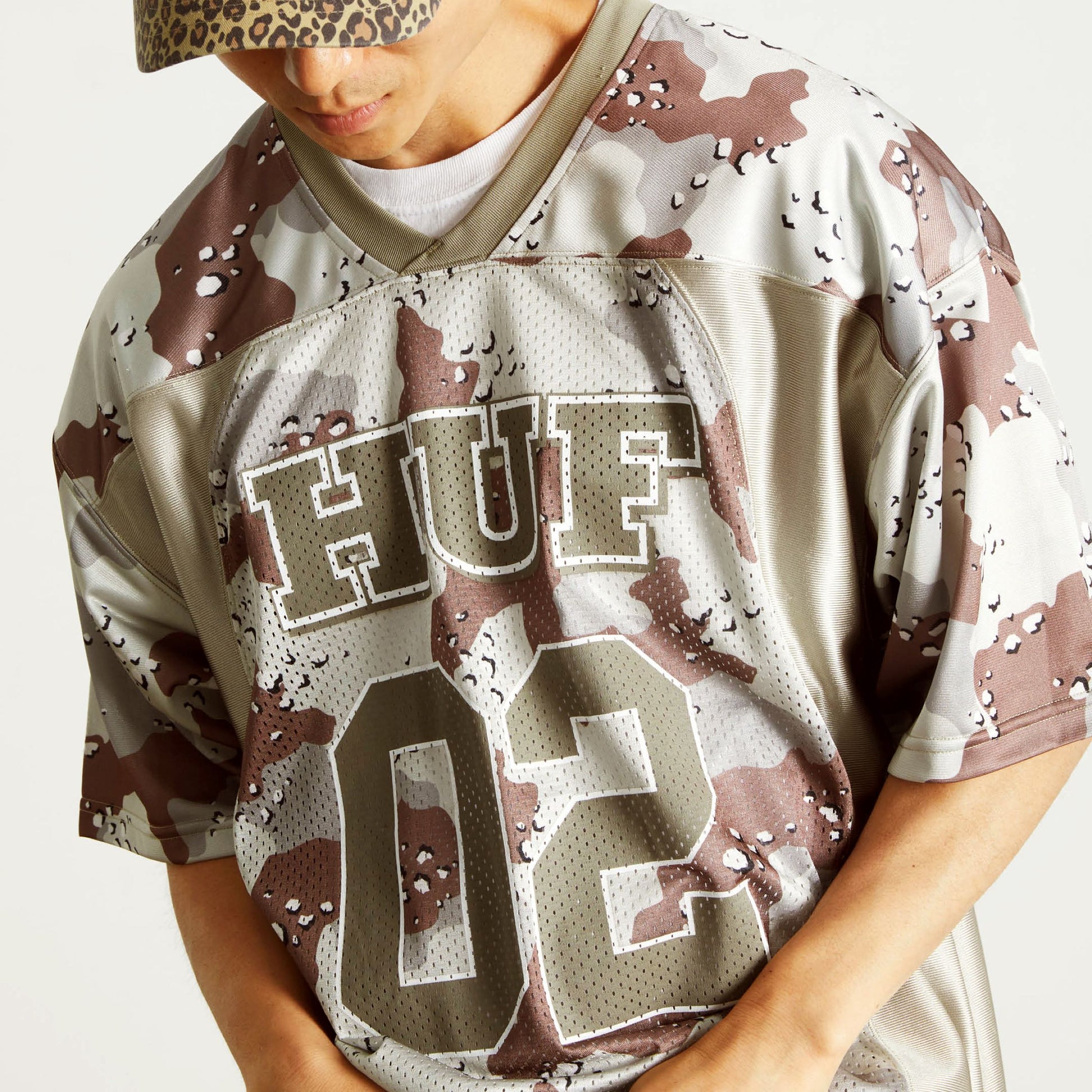 HUF Camo Football Jersey Brown