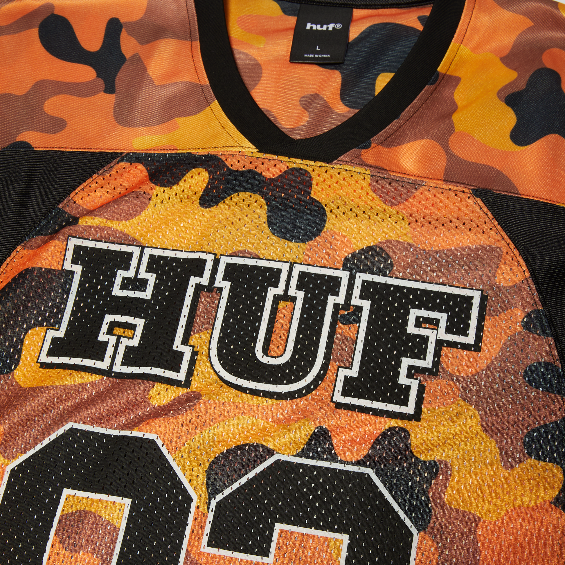 HUF Camo Football Jersey Lava