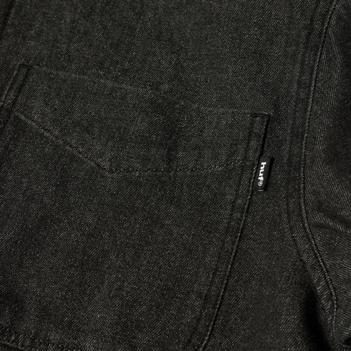 HUF Carson Overdyed Denim Long Sleeve Shirt Black