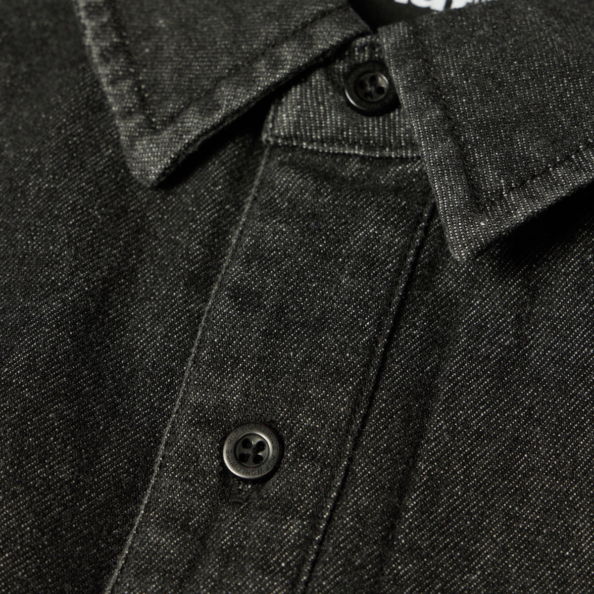 HUF Carson Overdyed Denim Long Sleeve Shirt Black