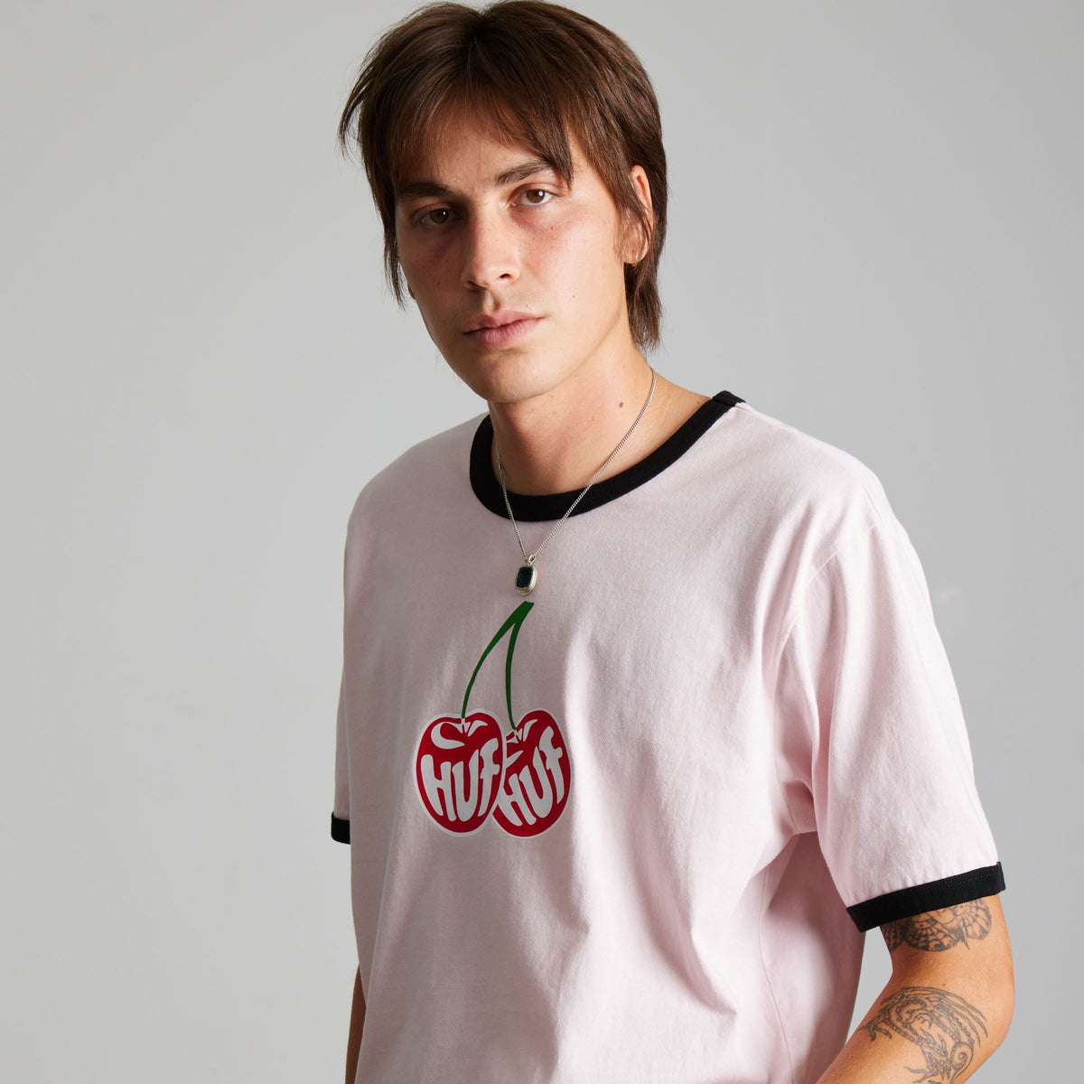 HUF Cherries Ringer T-Shirt Dusty Pink