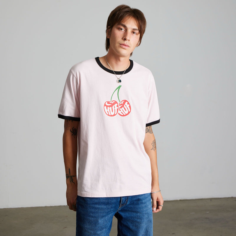 HUF Cherries Ringer T-Shirt Dusty Pink