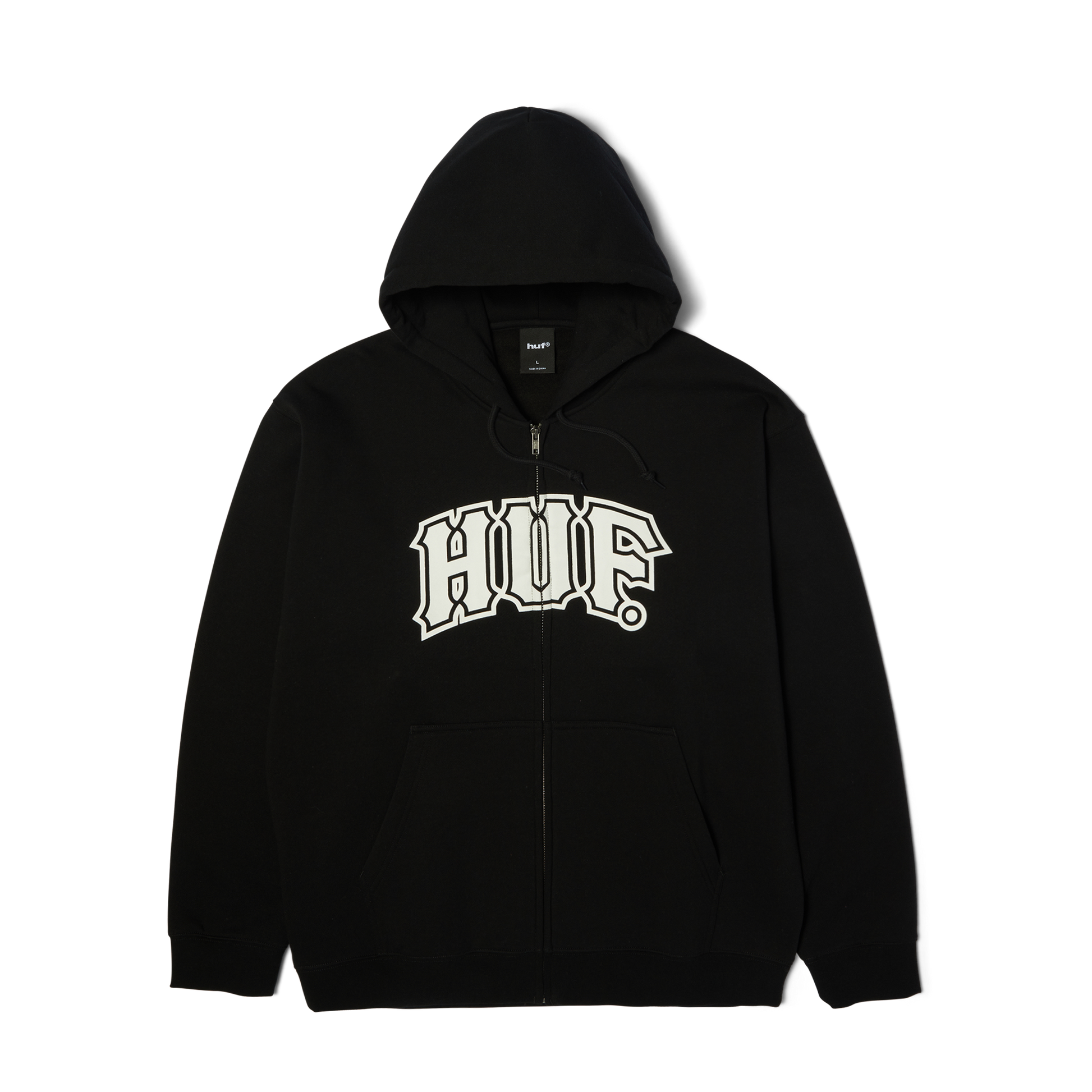 Huf Classic Arch Full-Zip Hoodie Heather Grey/Navy