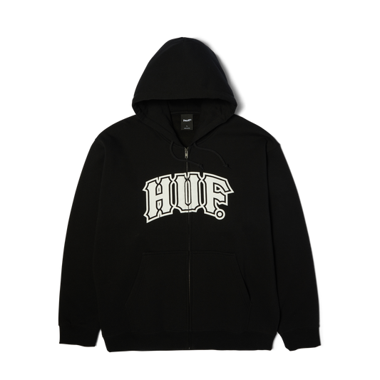 Huf Classic Arch Full-Zip Hoodie Heather Grey/Navy
