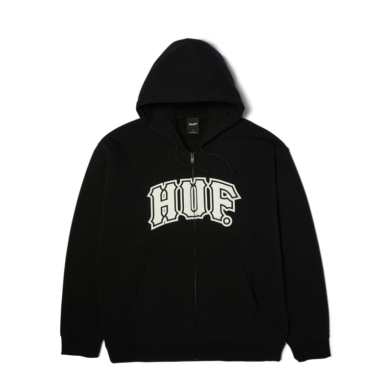 Huf Classic Arch Full-Zip Hoodie Heather Grey/Navy