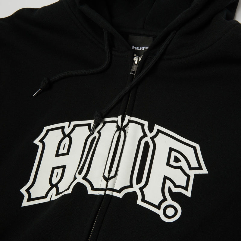 Huf Classic Arch Full-Zip Hoodie Heather Grey/Navy